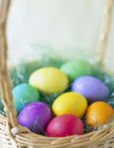 Easter Basket with Easter Eggs --- Image by © Royalty-Free/Corbis